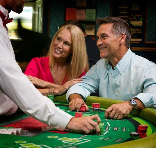 Couple at a card table